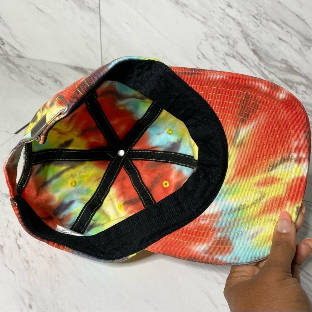 NEW Rainbow Tie Dye Vibrant Cotton Adjustable Festival Summer Baseball Cap - Picture 3 of 3